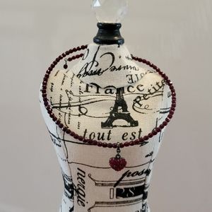 Heart rhinestone choker